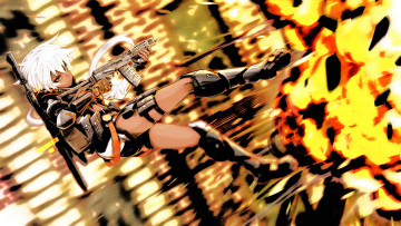 Картинка аниме оружие +техника +технологии девушка