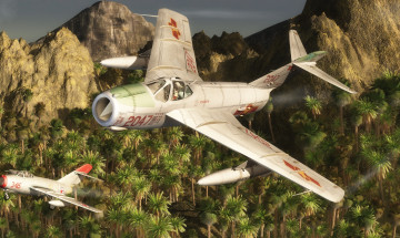 Картинка 3д+графика армия+ military самолет полет