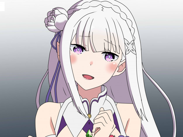 Обои картинки фото аниме, re,  zero kara hajimeru isekai seikatsu, эмилия