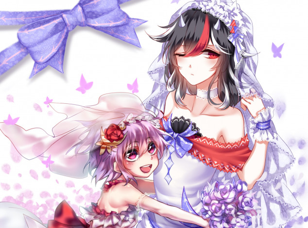 Обои картинки фото аниме, touhou, девушки