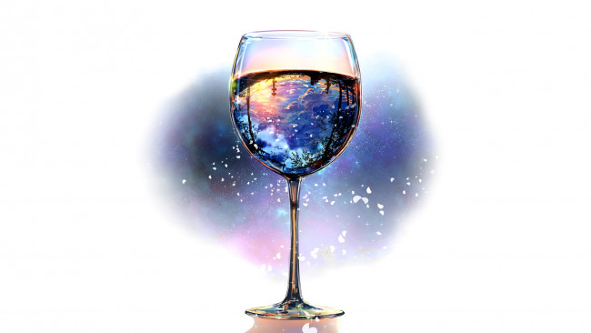 Обои картинки фото аниме, unknown,  другое, бокал