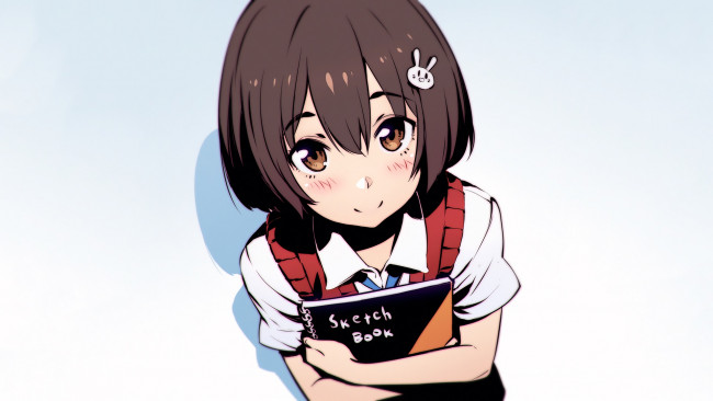 Обои картинки фото аниме, unknown,  другое, взгляд, девушка, фон