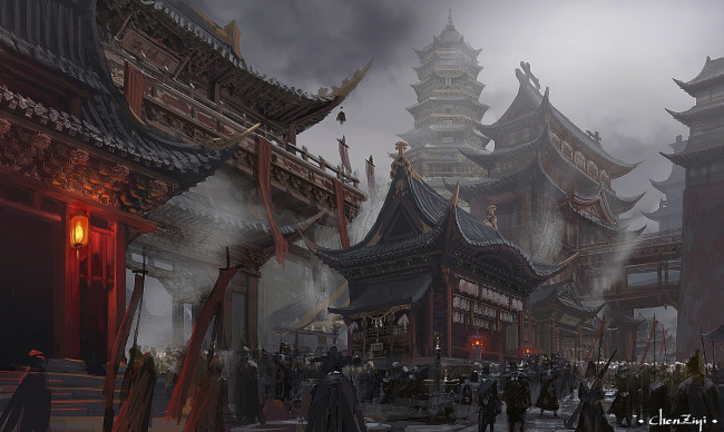 Обои картинки фото фэнтези, иные миры,  иные времена, люди, здания