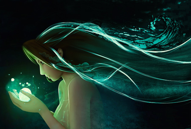 Обои картинки фото фэнтези, магия, взгляд, девушка, фон