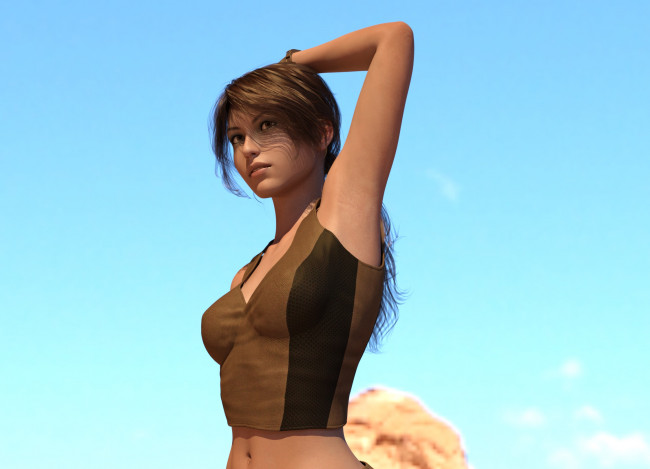 Обои картинки фото 3д графика, люди , people, девушка, взгляд, фон