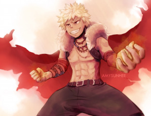 Картинка аниме boku+no+hero+academia бакуго