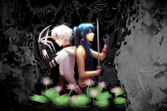 Картинка аниме +gray-man экзорцист kanda меч оружие воин парень walker allen