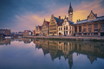 Картинка ghent города гент+ бельгия набережная