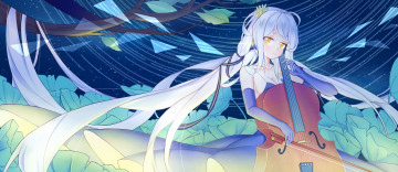 Картинка аниме музыка девушка