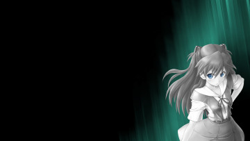 Картинка аниме evangelion фон девушка взгляд