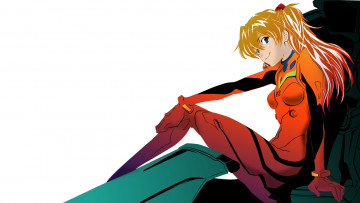 Картинка аниме evangelion взгляд фон девушка