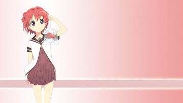 Картинка аниме yuru+yuri девушка взгляд фон