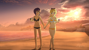 Картинка аниме yuru+yuri фон взгляд девушки