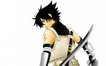 Картинка аниме naruto учиха саске анбу меч