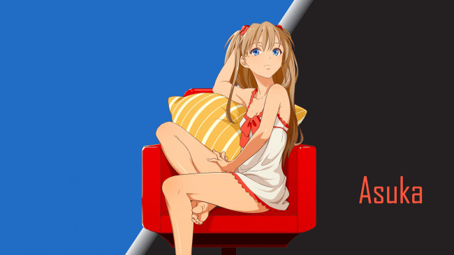 Обои картинки фото аниме, evangelion, фон, взгляд, девушка