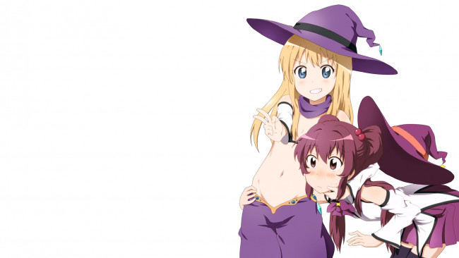 Обои картинки фото аниме, yuru yuri, фон, взгляд, девушка