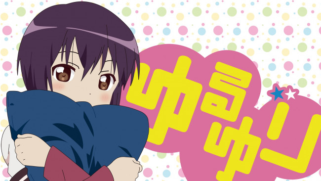 Обои картинки фото аниме, yuru yuri, фон, взгляд, девушка