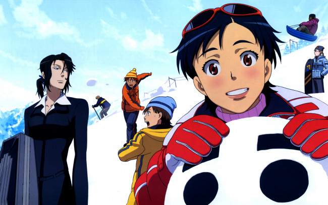 Обои картинки фото аниме, blood , зима