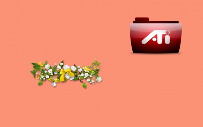 Обои картинки фото компьютеры, ati, логотип, фон