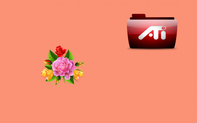 Обои картинки фото компьютеры, ati, логотип, фон