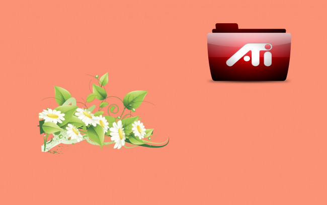 Обои картинки фото компьютеры, ati, логотип, фон