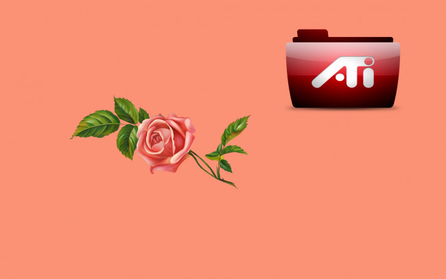 Обои картинки фото компьютеры, ati, логотип, фон