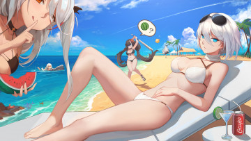 Картинка аниме azur+lane фон взгляд девушка