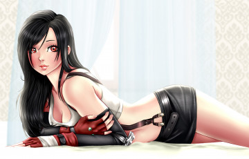 обоя аниме, final fantasy, девушка, фон, взгляд