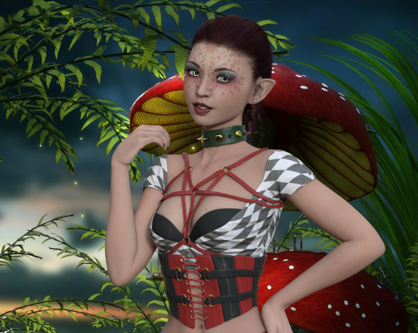 Обои картинки фото 3д графика, эльфы , elves, взгляд, фон, эльфийка