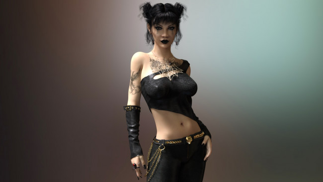 Обои картинки фото 3д графика, люди , people, фон, взгляд, девушка