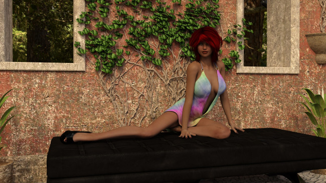 Обои картинки фото 3д графика, люди , people, взгляд, фон, девушка