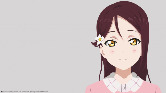 Обои картинки фото аниме, love live,  school idol project, фон, взгляд, девушка