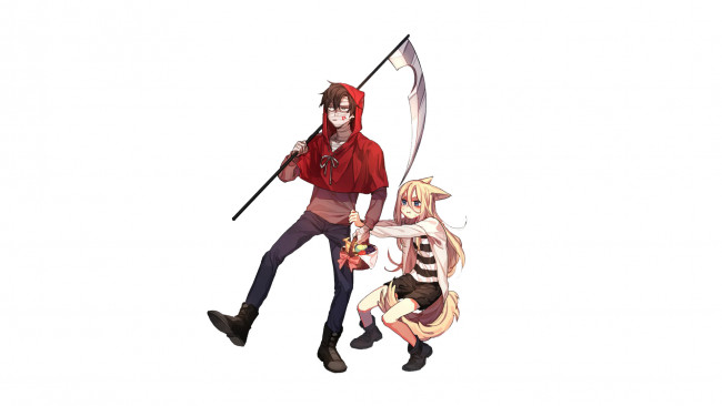 Обои картинки фото аниме, satsuriku no tenshi, satsuriku, no, tenshi, ангел, кровопролития, парень, девушка