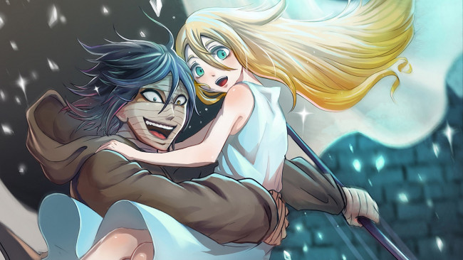 Обои картинки фото аниме, satsuriku no tenshi, satsuriku, no, tenshi, ангел, кровопролития, парень, девушка