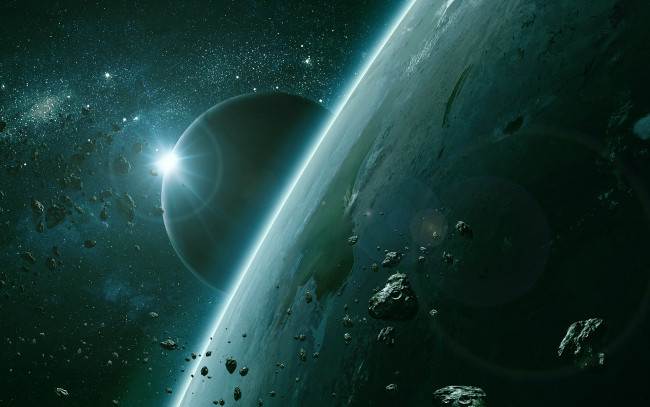 Обои картинки фото космос, арт, вселенная, планета, звезды