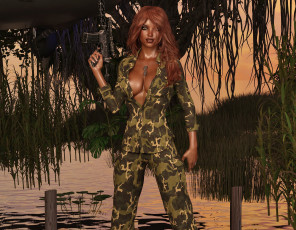 Картинка 3д+графика фантазия+ fantasy фон взгляд девушка