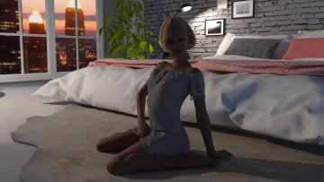 Картинка 3д+графика люди+ people фон взгляд девушка