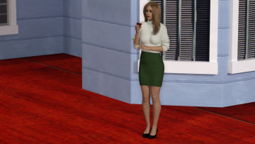 Картинка 3д+графика люди+ people взгляд фон девушка