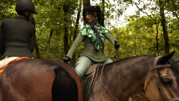 Картинка 3д+графика люди+и+животные+ people+and+animals фон взгляд девушка