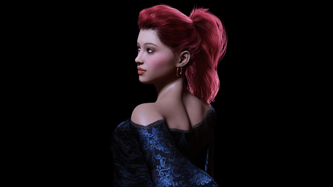 Обои картинки фото 3д графика, люди , people, фон, взгляд, девушка