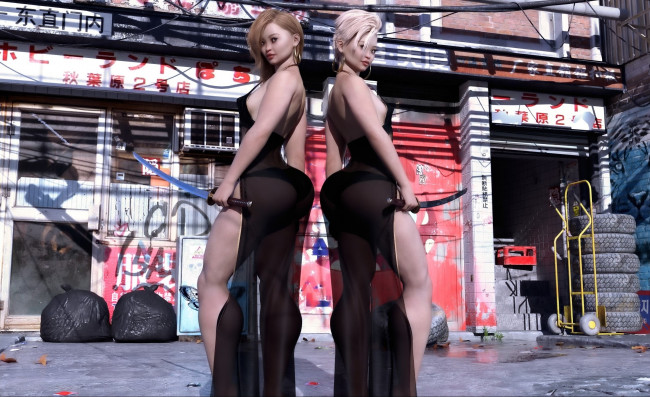 Обои картинки фото 3д графика, люди , people, фон, взгляд, девушки