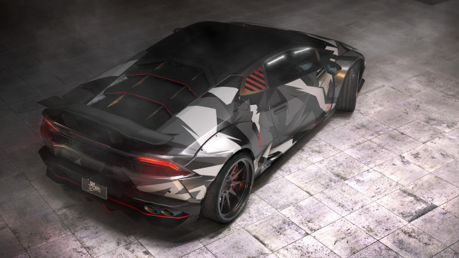 Обои картинки фото lamborghini huracan performante liberty walk camo, автомобили, 3д, lamborghini, huracan, performante, liberty, walk, camo