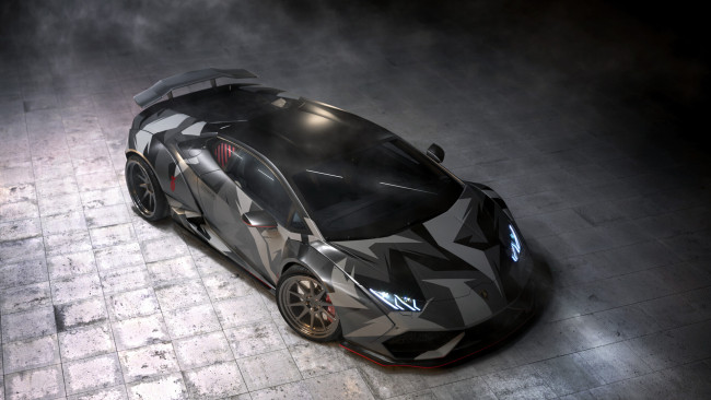 Обои картинки фото lamborghini huracan performante liberty walk camo, автомобили, 3д, lamborghini, huracan, performante, liberty, walk, camo