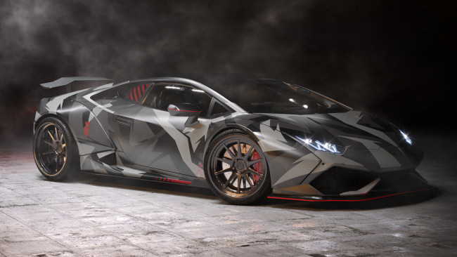 Обои картинки фото lamborghini huracan performante liberty walk camo, автомобили, 3д, lamborghini, huracan, performante, liberty, walk, camo