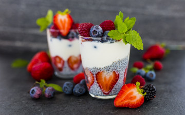 Картинка еда мороженое +десерты ягоды десерт