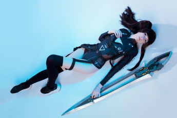 Картинка momo+cosplay девушки momo девушка женщина брюнетка темноволосая сексуальная модель звезда позирует разная обувь верхняя стильная одежда нижнее эротическое бельё трусы лифчик колготки чулки аксессуары макияж и множество элементов на фотографии