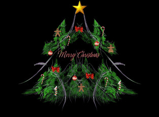 Картинка 3д графика holidays праздники звезда новый год игрушки бантик абстракция