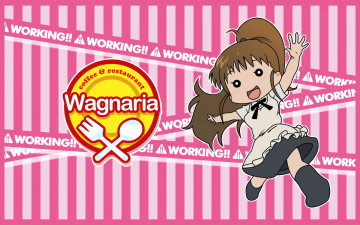 Картинка аниме working полосы девочка