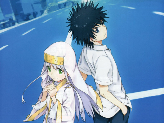 Обои картинки фото аниме, toaru, majutsu, no, index, мальчик, девушка