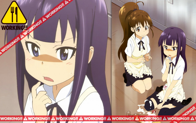 Обои картинки фото аниме, working, девушки